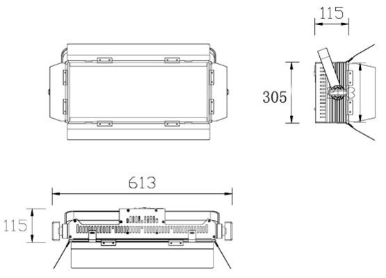 200W 3200k 5600k 양색 LED 하늘 패널 컨퍼런스 극장용 채식 조명