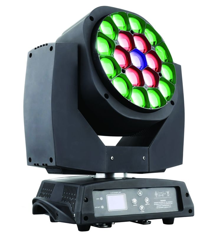 19pcs 큰 꿀벌 눈 사건 쇼 점화를 위한 급상승을 가진 이동하는 머리 LED 빛
