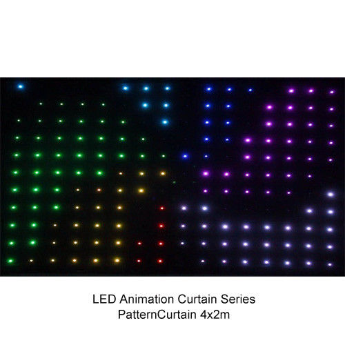 풀 컬러 P9에 P20 4 x 3m LED 영상 커튼, 가동 가능한 연약한 지도된 단계 스크린 200w