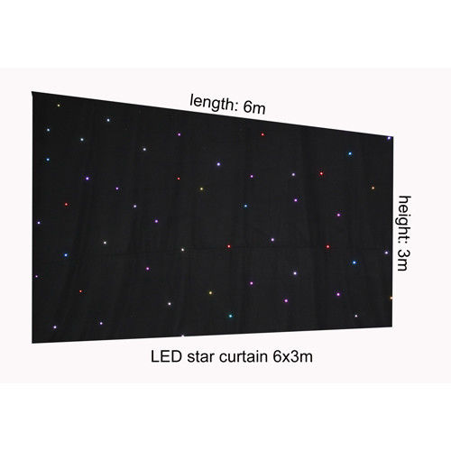 RGB 6 x 3m LED 별 피복 커튼, 단계 배경을 위한 배경막 단계 별 빛 커튼